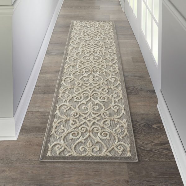 2?x 8?Natural and Gray Indoor Outdoor Runner Rug - Image 4