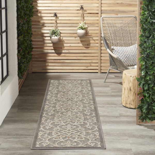 2?x 8?Natural and Gray Indoor Outdoor Runner Rug - Image 5