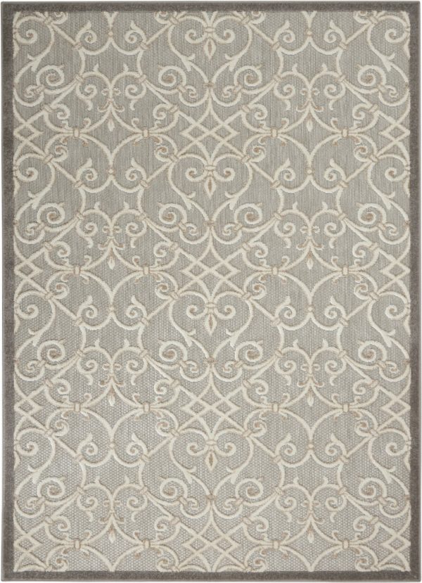 5?x 8?Natural and Gray Indoor Outdoor Area Rug