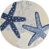4?Round Blue and Gray Indoor Outdoor Area Rug