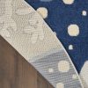 4?Round Blue and Gray Indoor Outdoor Area Rug - Image 3