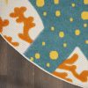 4?Round Multicolor Indoor Outdoor Area Rug - Image 4