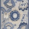 4?x 6' Blue and Gray Indoor Outdoor Area Rug
