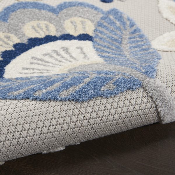 4?x 6' Blue and Gray Indoor Outdoor Area Rug - Image 3