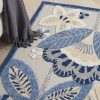 4?x 6' Blue and Gray Indoor Outdoor Area Rug - Image 5