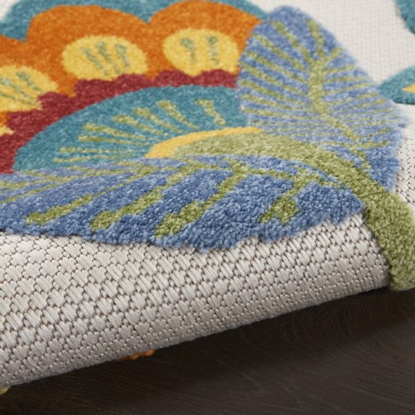 4?x 6'  Yellow and Ivory Indoor Outdoor Area Rug - Image 3