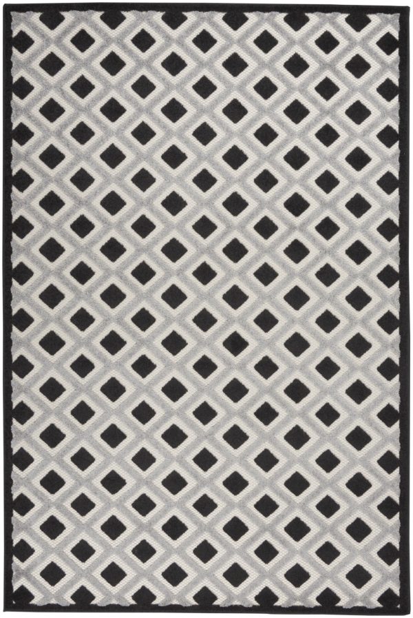 5?x 8?Black White Gray Indoor Outdoor Area Rug