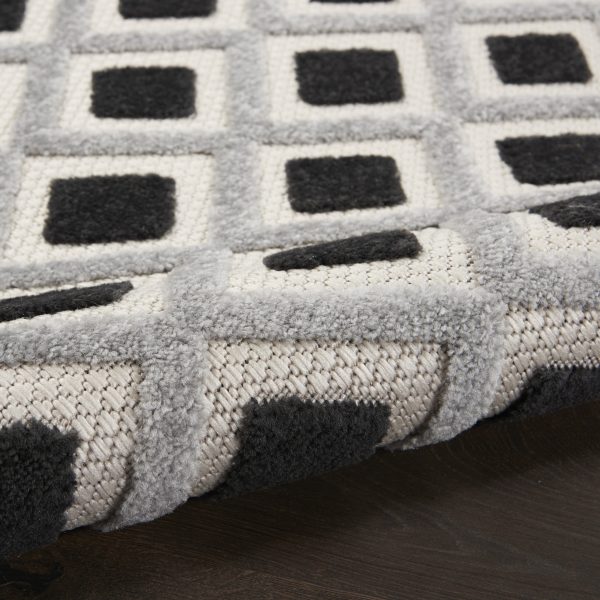 5?x 8?Black White Gray Indoor Outdoor Area Rug - Image 2
