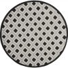 5?Round Black White Gray Indoor Outdoor Area Rug