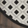 5?Round Black White Gray Indoor Outdoor Area Rug - Image 4