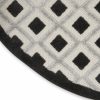 5?Round Black White Gray Indoor Outdoor Area Rug - Image 5
