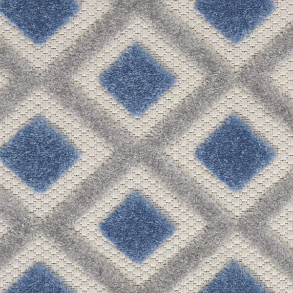 4?x 6?Blue and Gray Indoor Outdoor Area Rug - Image 5