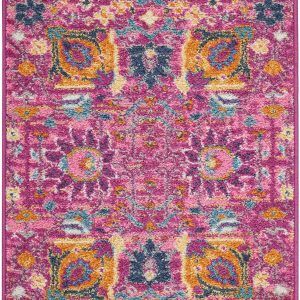 2?x 3?Fuchsia and Orange Distressed Scatter Rug