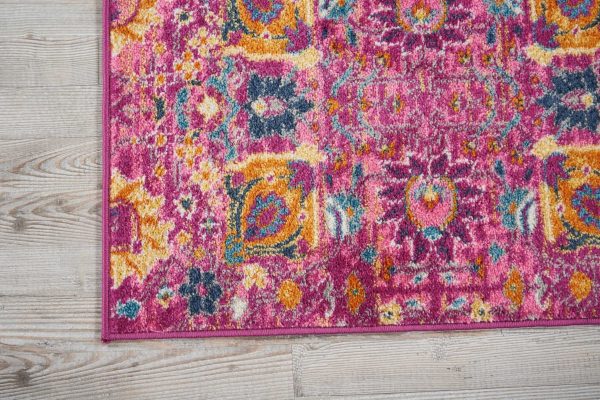 2?x 3?Fuchsia and Orange Distressed Scatter Rug - Image 2
