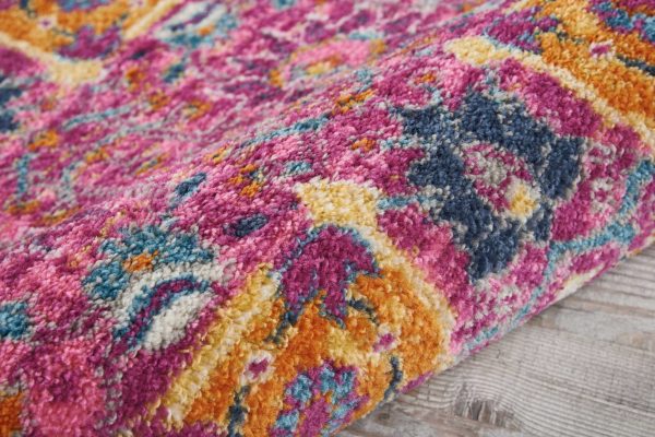 2?x 3?Fuchsia and Orange Distressed Scatter Rug - Image 3
