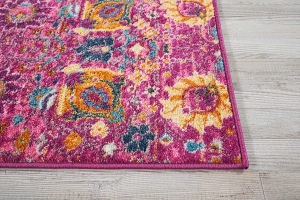 2?x 3?Fuchsia and Orange Distressed Scatter Rug - Image 5