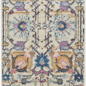 2?x 3?Ivory and Multicolor Floral Buds Scatter Rug
