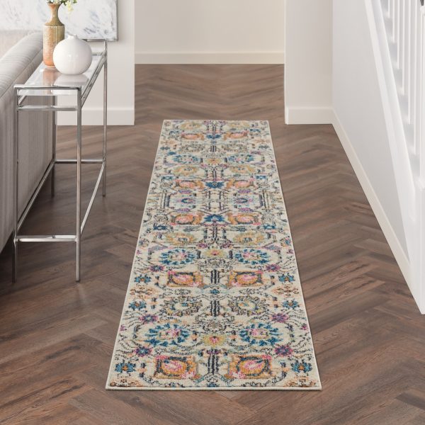 2?x 10?Ivory and Multicolor Floral Buds Runner Rug - Image 4