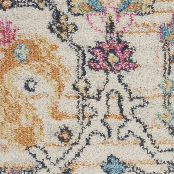 2?x 10?Ivory and Multicolor Floral Buds Runner Rug - Image 5