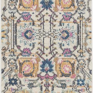 2?x 8?Ivory and Multicolor Floral Buds Runner Rug