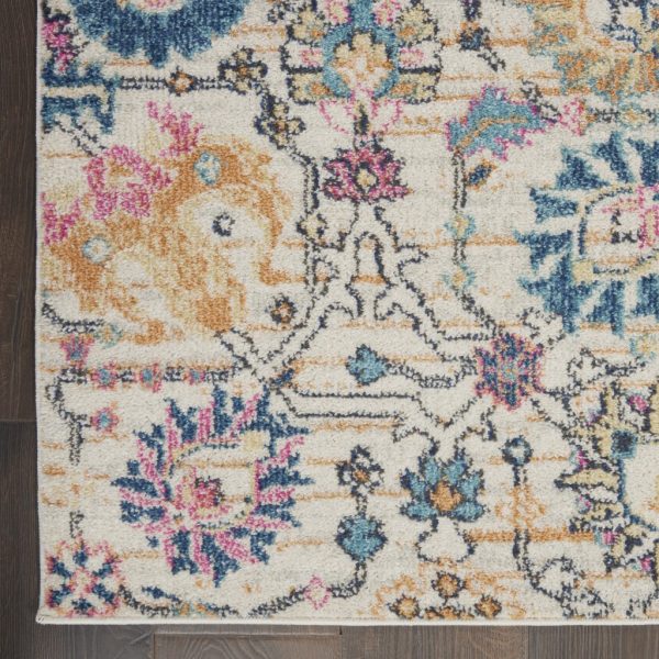 2?x 8?Ivory and Multicolor Floral Buds Runner Rug - Image 2