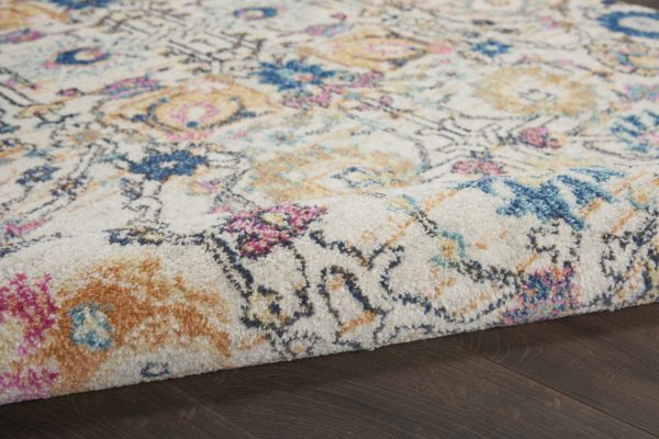2?x 8?Ivory and Multicolor Floral Buds Runner Rug - Image 3