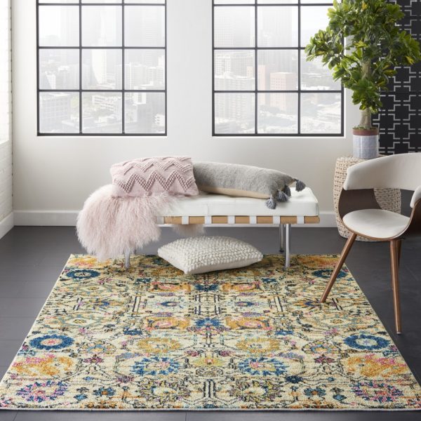 5?x 7?Ivory and Multicolor Floral Buds Area Rug - Image 3