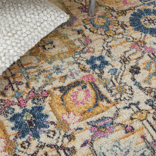 5?x 7?Ivory and Multicolor Floral Buds Area Rug - Image 4