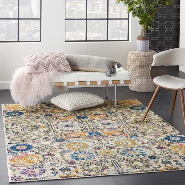 5?x 7?Ivory and Multicolor Floral Buds Area Rug - Image 5