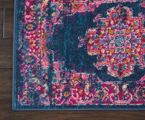 2?x 3?Blue and Pink Medallion Scatter Rug - Image 2