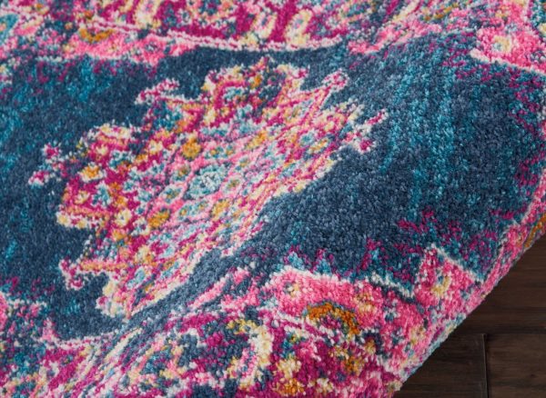 2?x 3?Blue and Pink Medallion Scatter Rug - Image 3