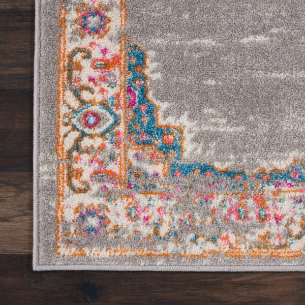 5?x 7?Gray and Gold Medallion Area Rug - Image 2