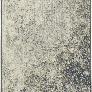 2?x 6?Charcoal and Ivory Abstract Runner Rug
