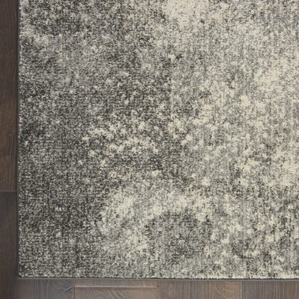 2?x 6?Charcoal and Ivory Abstract Runner Rug - Image 2