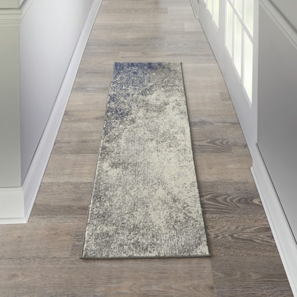 2?x 6?Charcoal and Ivory Abstract Runner Rug - Image 4