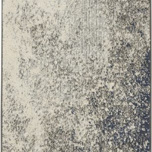 2?x 8?Charcoal and Ivory Abstract Runner Rug