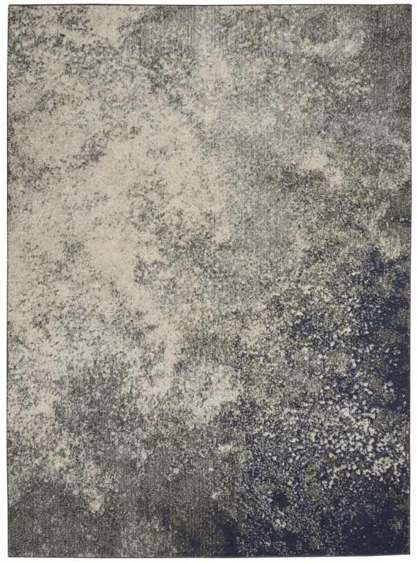 4?x 6?Charcoal and Ivory Abstract Area Rug