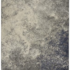 5?x 7?Charcoal and Ivory Abstract Area Rug