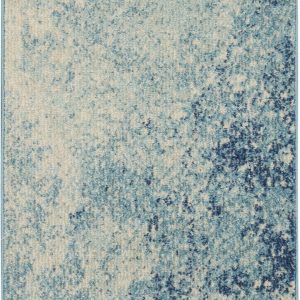 2?x 3?Light Blue and Ivory Abstract Sky Scatter Rug