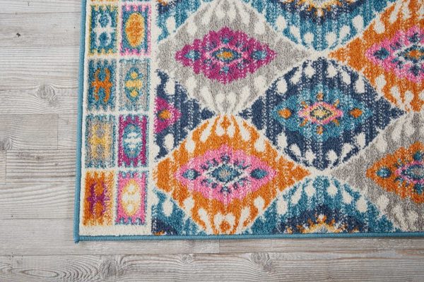 2?x 8?Multicolor Ogee Pattern Runner Rug - Image 2