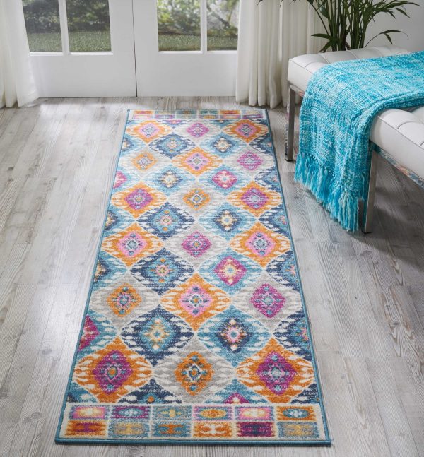 2?x 8?Multicolor Ogee Pattern Runner Rug - Image 3