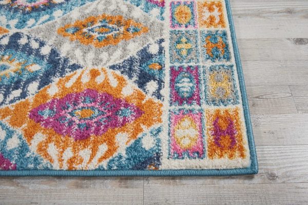 2?x 8?Multicolor Ogee Pattern Runner Rug - Image 4