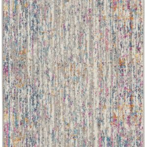 2?x 6?Ivory Abstract Striations Runner Rug