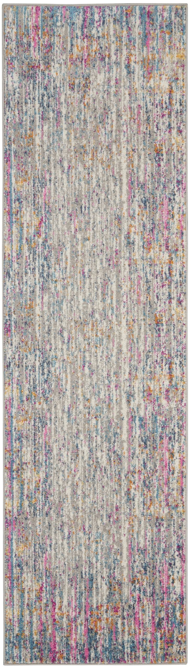 2?x 6?Ivory Abstract Striations Runner Rug