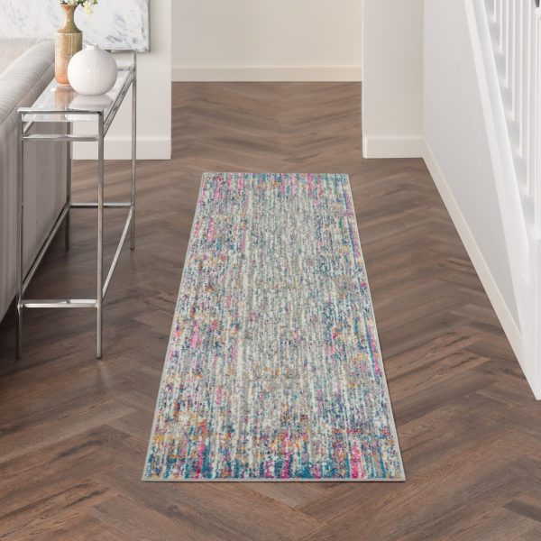 2?x 6?Ivory Abstract Striations Runner Rug - Image 3