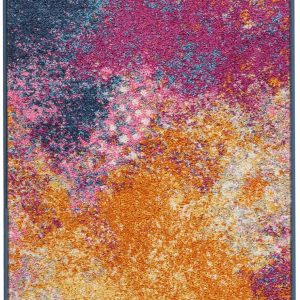 2?x 8?Abstract Brights Sunburst Runner Rug