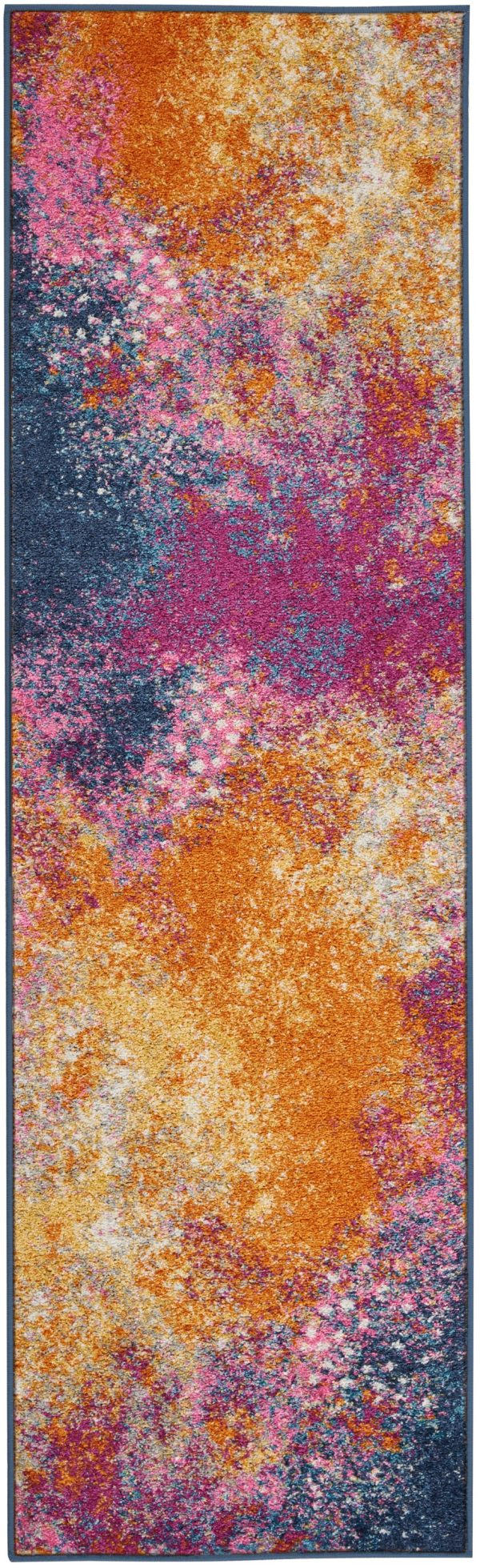 2?x 8?Abstract Brights Sunburst Runner Rug