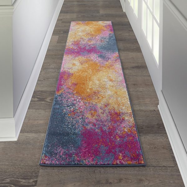 2?x 8?Abstract Brights Sunburst Runner Rug - Image 4