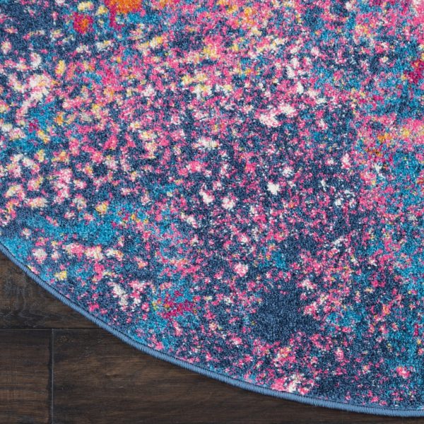 4?Round Abstract Brights Sunburst Area Rug - Image 2