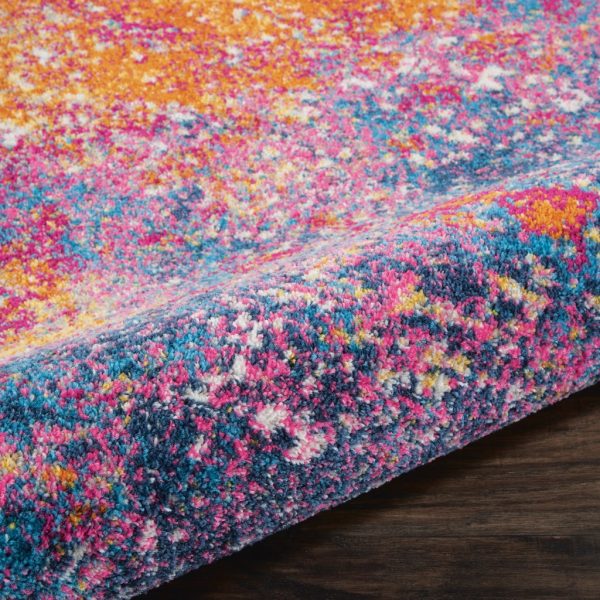 4?Round Abstract Brights Sunburst Area Rug - Image 3